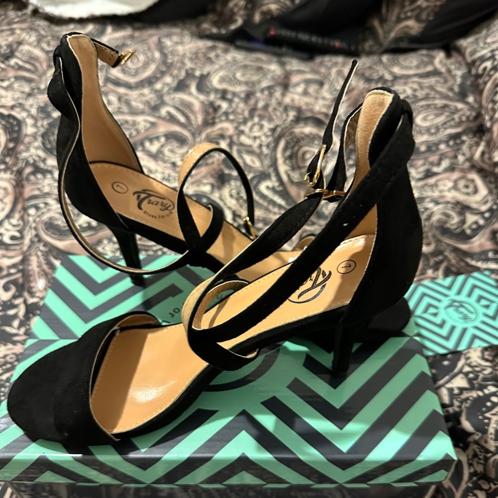 Never Used - Black Strap Heels